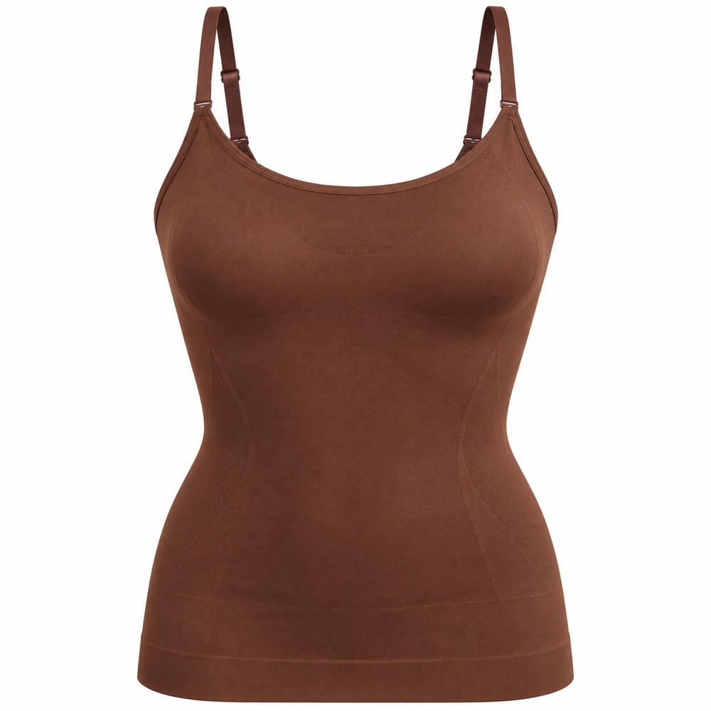 Shapermint Essentials Camisole Women L/G Brown Seamless Smoothing Tank Top